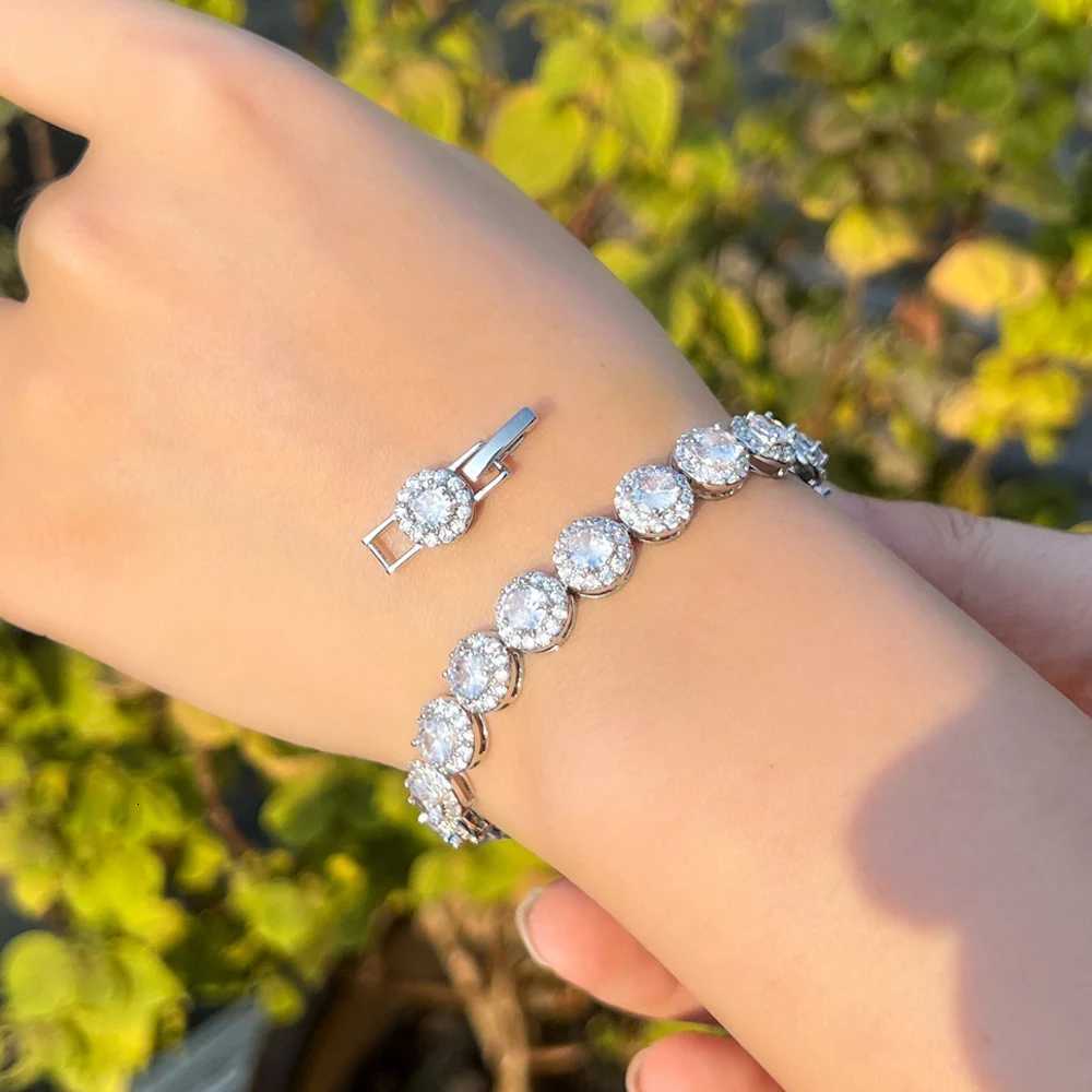 ThreeGraces New Shiny White Cubic Zirconia Silver Color Tennis Link Chain Engagement Bracelet for Women Wedding Jewelry BR227XJ251105
