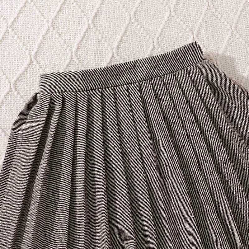 Girls College Style Suit Lapel Short Coat with Pleated Overskirt Spring Autumn Sweet Elegant 8-12 Years Old Y251105