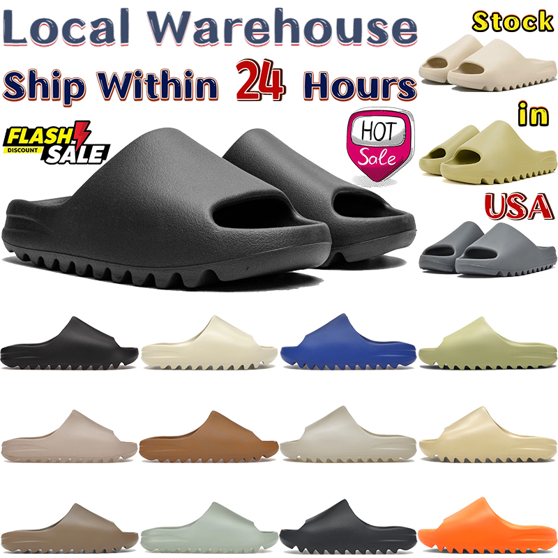 Local Warehouse Designer slides foam sandals mens summer slippers Slate Marine onyx Granite Azure bone sand Cinder Clay Red womens casual sliders runner shoes US 4-12