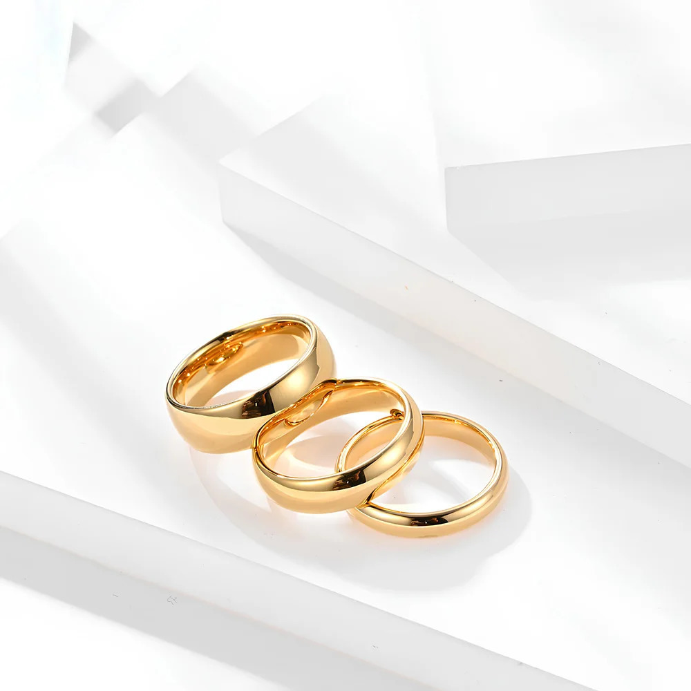 Tungsten Carbide Wedding Rings for Women and Men Classic Comfort Fit Dome Bands Simple Gothic Style Engagement Rings 251031