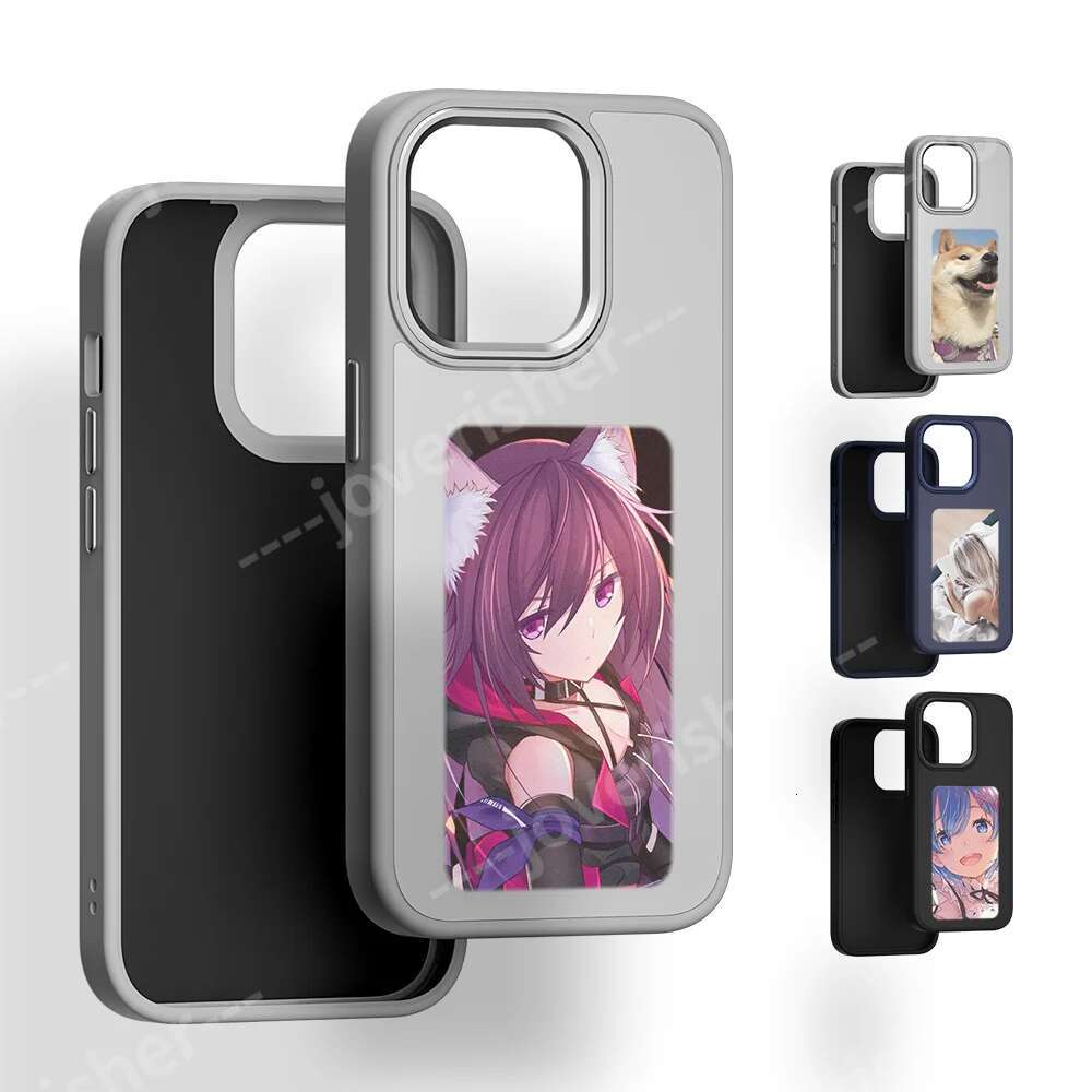 NFC Picture Ink for iPhone 16 15 14 13 Pro Max DIY Case Screen Phone Cover Cartoon Protection Funda Battery Free
