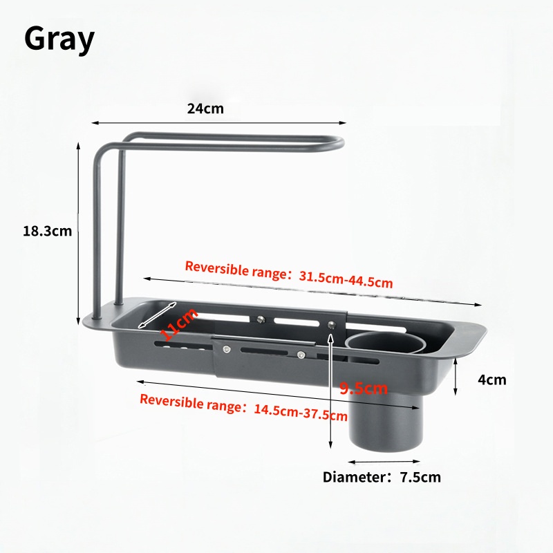 Kitchen Drain Trough Storage Rack For Placing Sponge Detergent And Towel