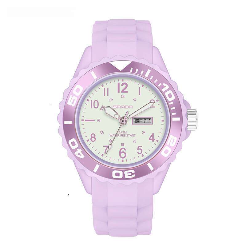 DHwatches Sanda Fashion Casual Sports Simple Personality Night Vision Fluorescent Digital Wristwatch Dual Display Calendar Quartz Watch