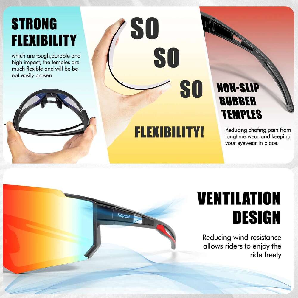 SCVCN Fashion Street Sunglasses for Men Sport Y2K Cycg MTB Bike Bicycle Camping Golf UV400 Glasses Women Baseball