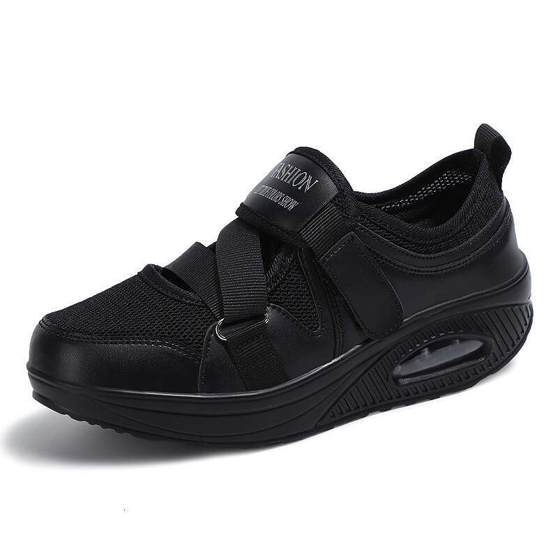 2021 Daily Velcro Round Head White Mesh Adhesive Low Top Large Women's Air Cushioned Shoes