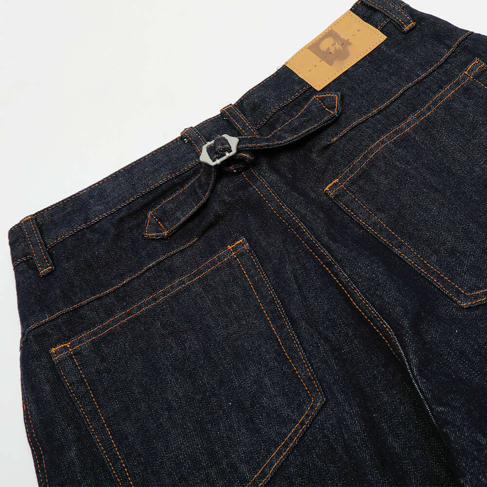 Original Cowhide Scimitar Jeans Men's Street Fashion Ins Style Loose Wide-Leg Versatile Trendy Design Long Pants