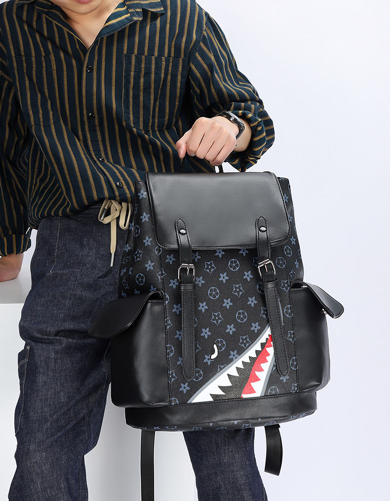 2025 Trendy Fashion Vintage Pattern Backpack College Style Unisex Backpack Large Capacity Laptop Bag Stain-Resistant Contrast Color School Bag