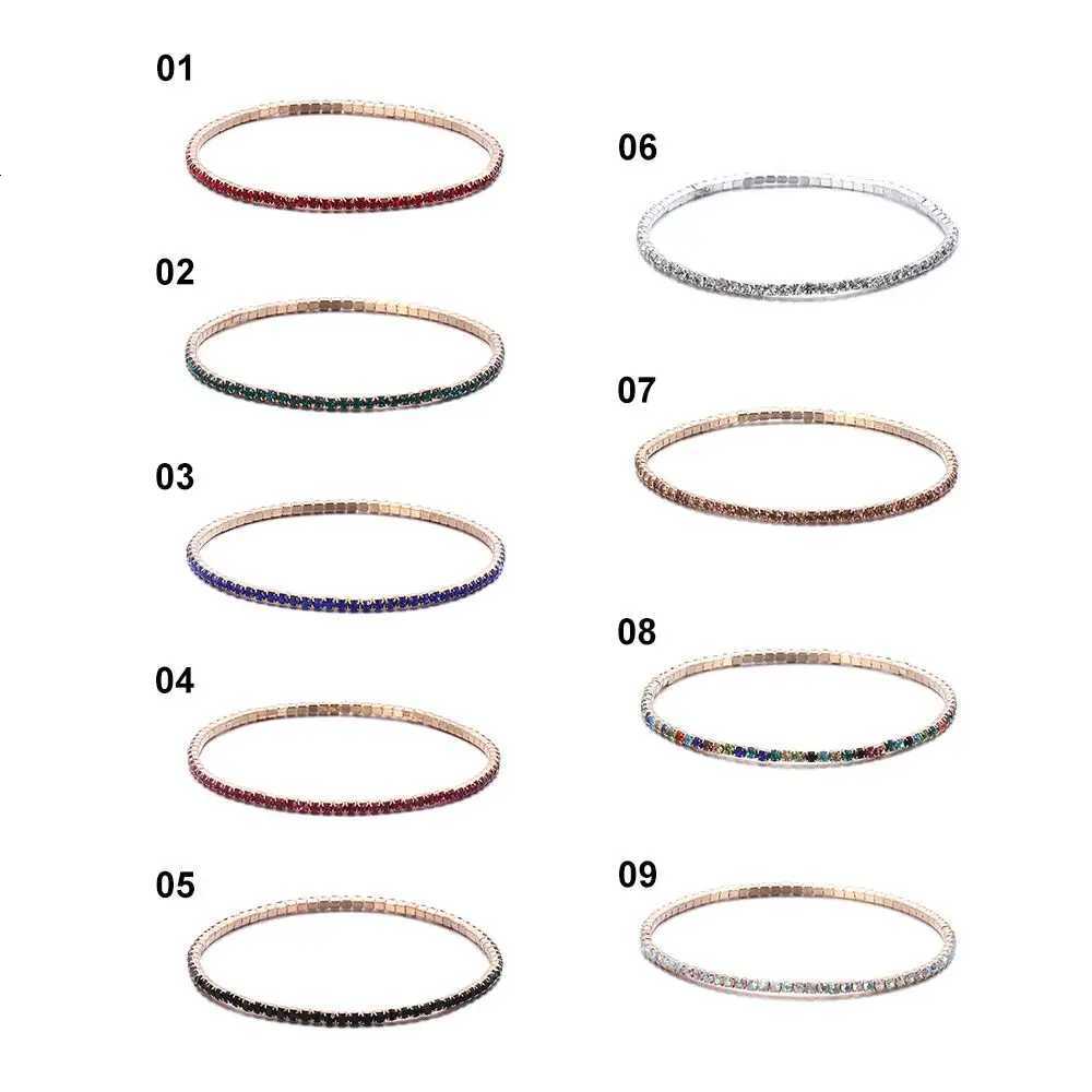 Ladies Shiny Crystal Bracelet Elastic Rhinestone Bracelet Women Wristband Bangles Fashion Jewelry GiftsXJ251105