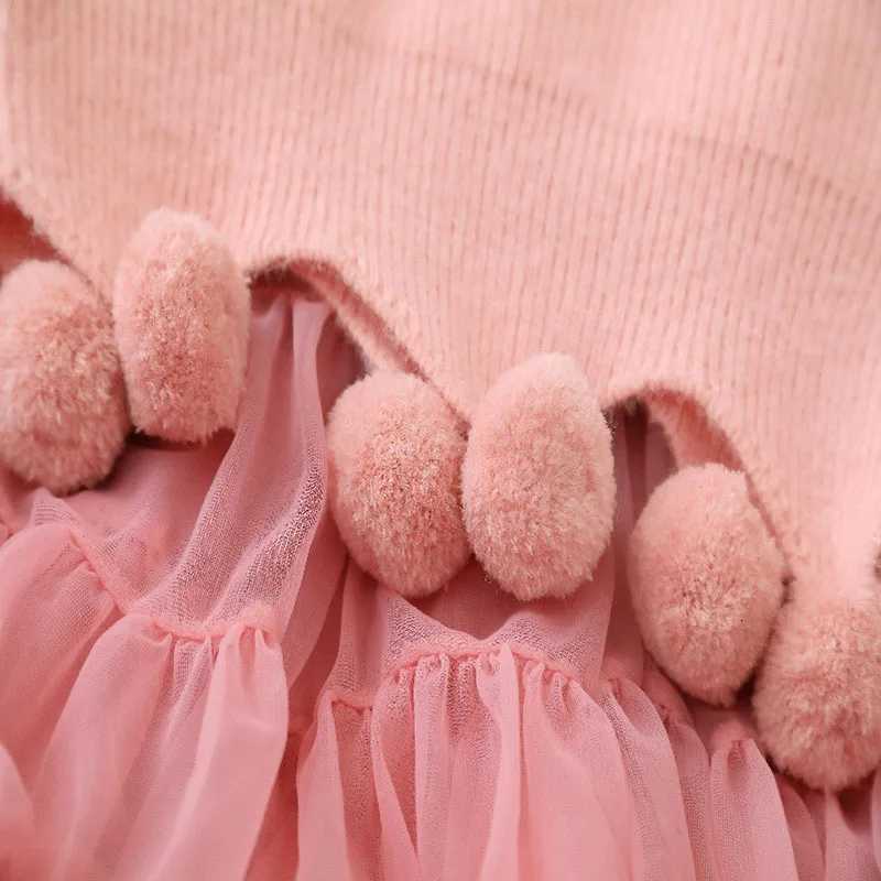 LILIGIRL New Autumn Kids Sweater Set Sweet Sequin Bow Girls Pullover Tutu Skirt Korean Version Children Knitted Outfit 2-6T Y251105