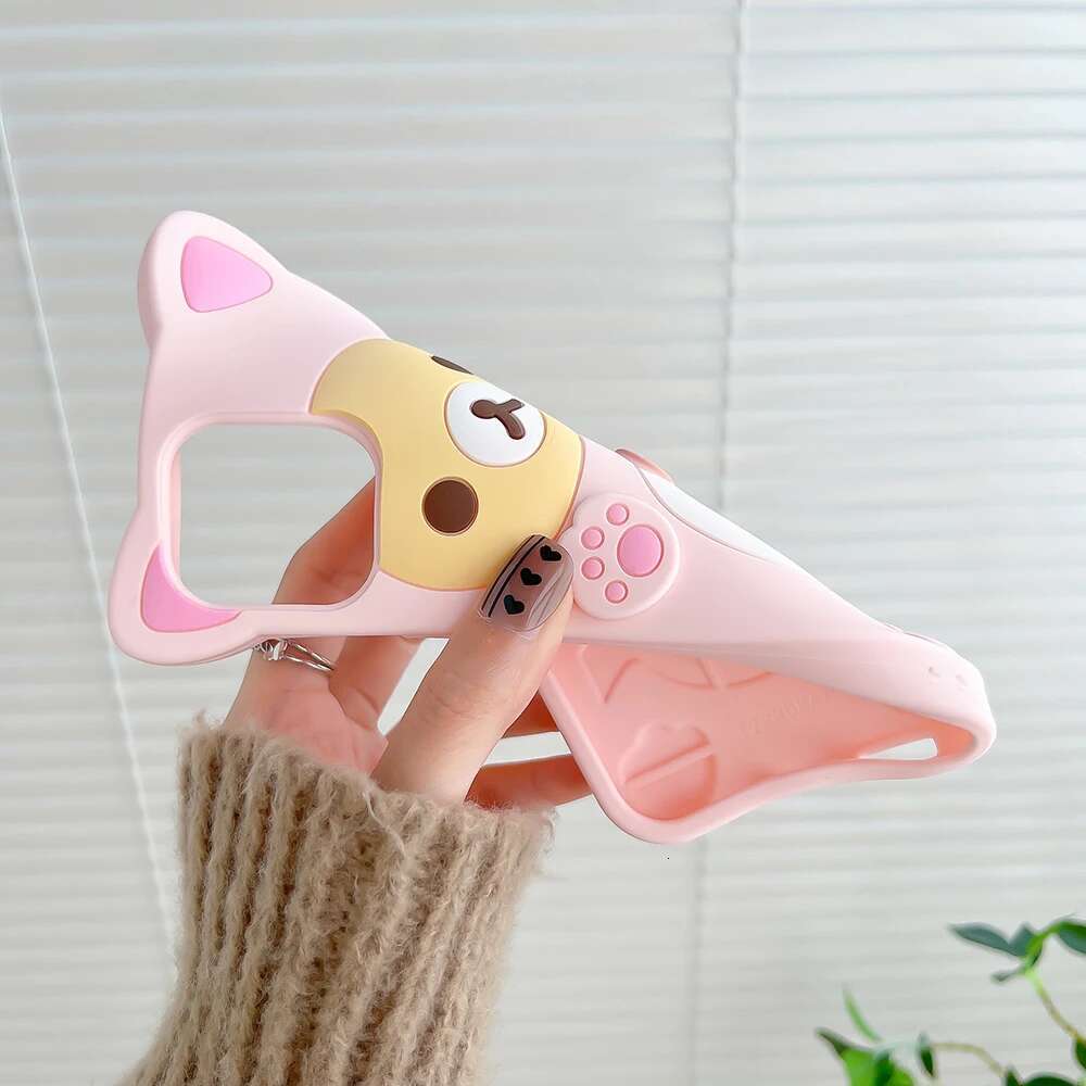 3D Cartoon Kawaii Rilakkuma Bear Soft Silicon Case For iPhone 16 15 14 13 12 Mini 11 Pro X XS Max XR 6 6S 7 8 Plus SE Back Cover