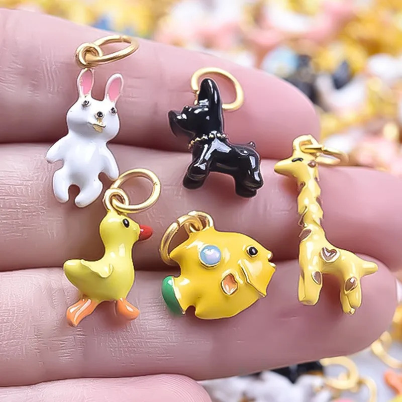 5 Womens Diy Necklace 3D Animal Series Rabbit Giraffe Duck Dog Jewelry Charm Pendant Fashion Edition Accessories Gift 250325