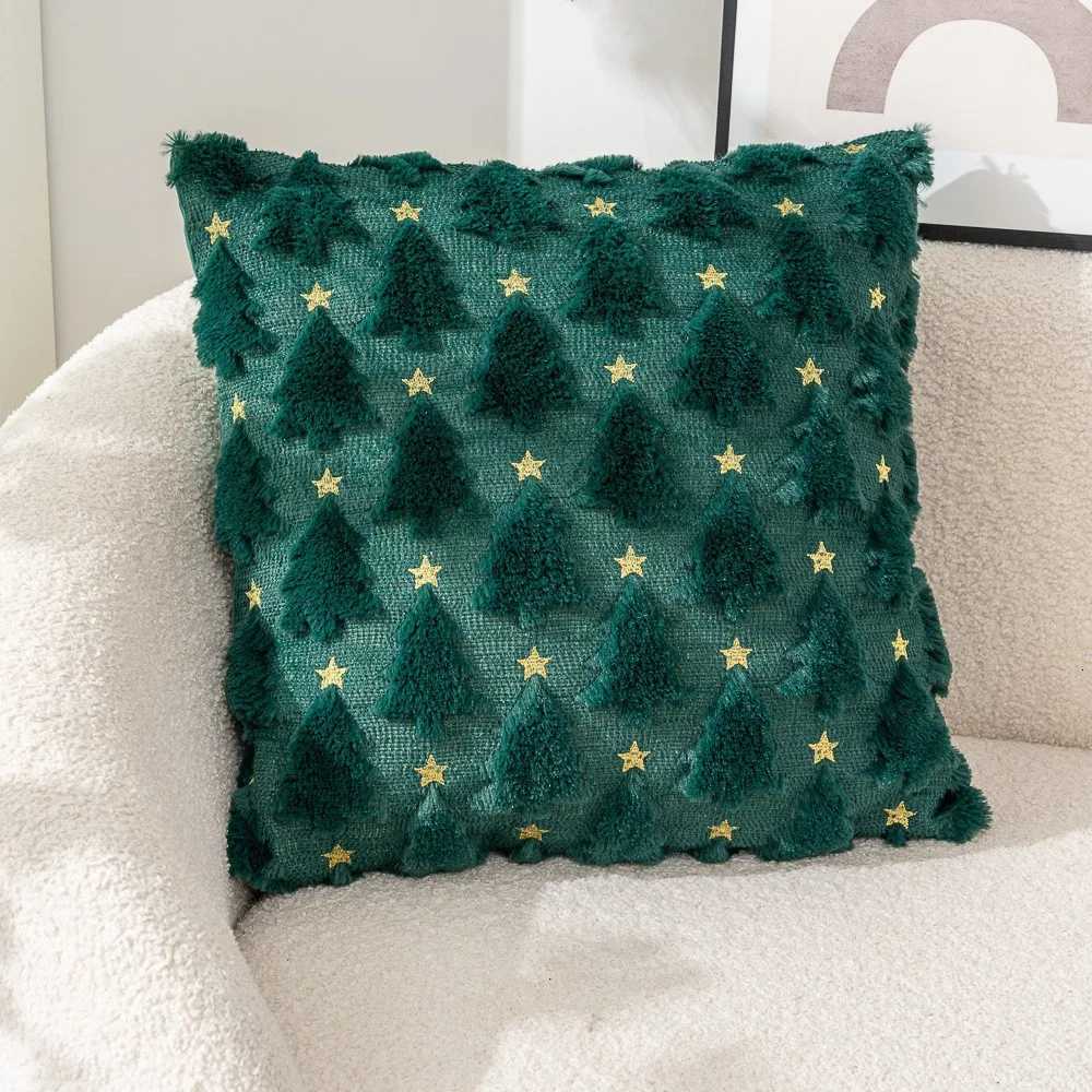 New Christmas Lights Embroidery Pillow Cover American Retro Living Room Sofa Pillow Cushion Christmas Atmosphere Home Decoration Y251105