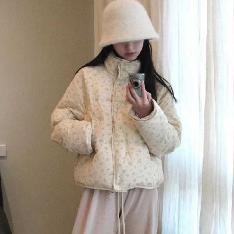 Winter Korea Print Cotton Coats Tops Snow Wear Jackets Elegant Casual Fashion New Chaqueta Loose Women Warm Jaqueta CasacoT251105