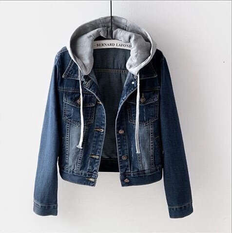 Japanese Korean Super Popular Denim Jacket For Women, Short Style, Spring And Autumn New Long Sleeve Slim Fit Hooded Jacket, Student Top B5
