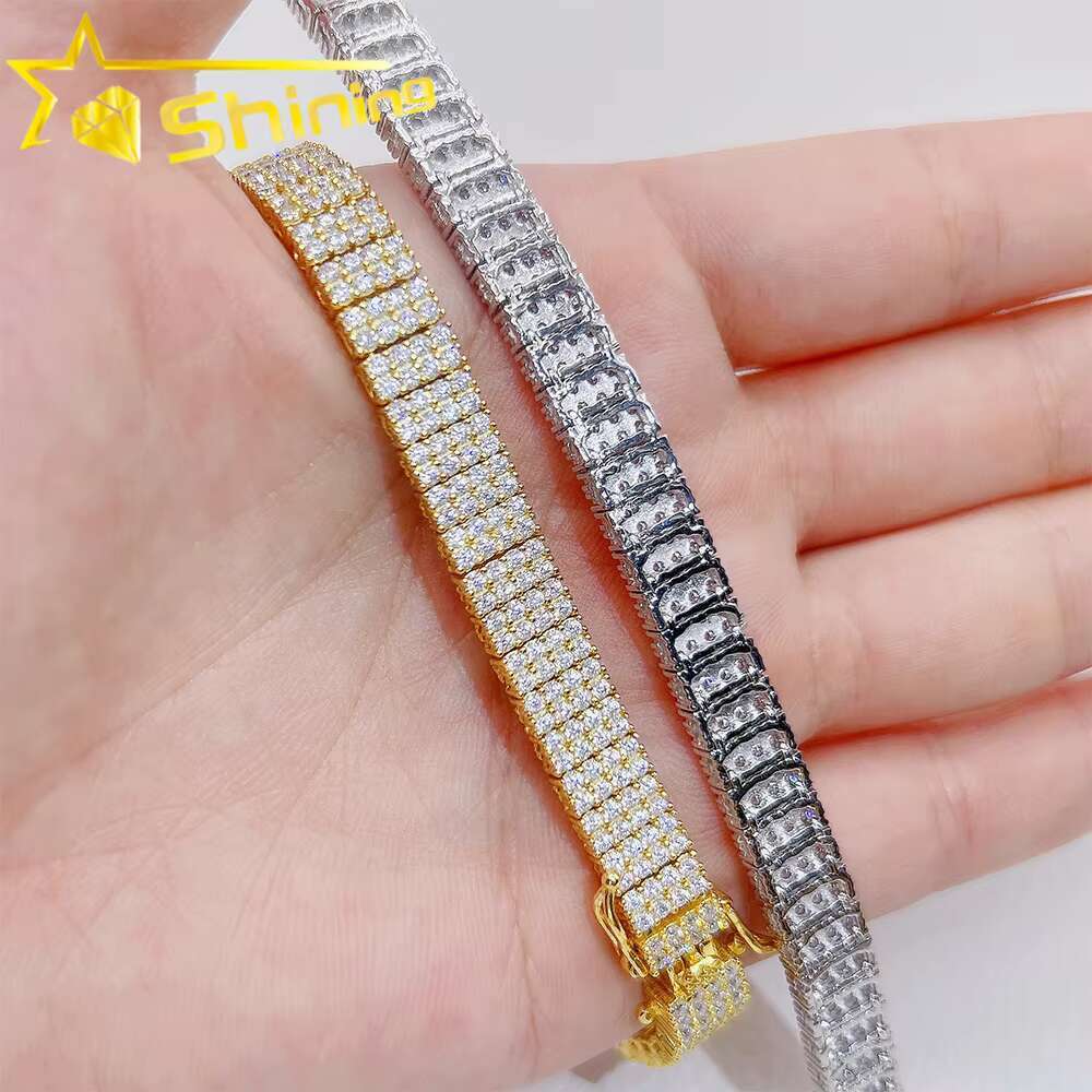 Factory Outlet Pass Diamond Tester GRA Certified Moissanite 925 Sterling Silver Tennis Bracelet