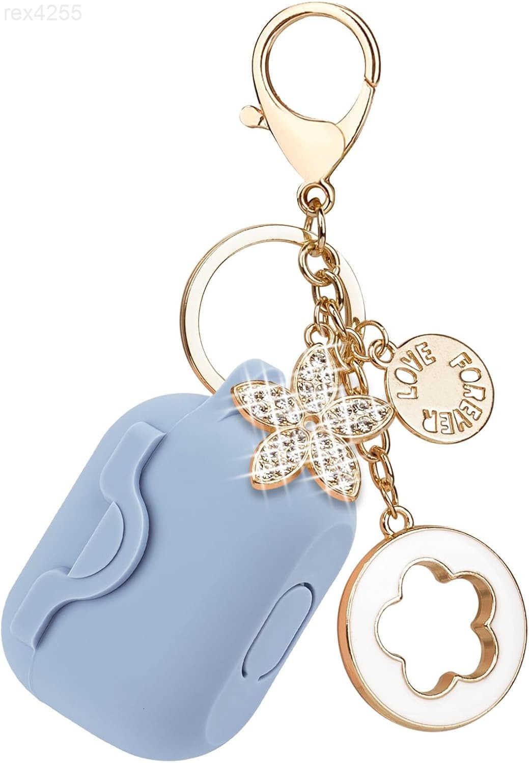 Security Lock Silicone Protective Case Compatible with Case 1 2 with Shiny Keychain Soft Protective Earbud Case for Women C260205