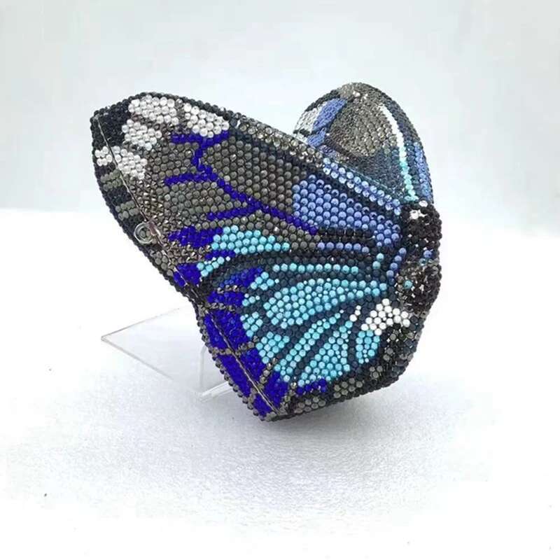 New Animal Jewels Clutch Purse Novelty Full Crystals Wedding Bridal Phone Purses For Women Handbags Chain Evening Bags