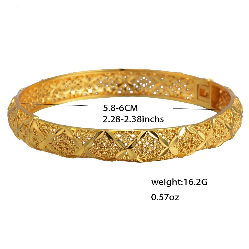 Dubai Kurdish Turkish Gold Plated Bangles for Women Middle East Wedding Accessory Bridal Bracelets Jewelry 251031