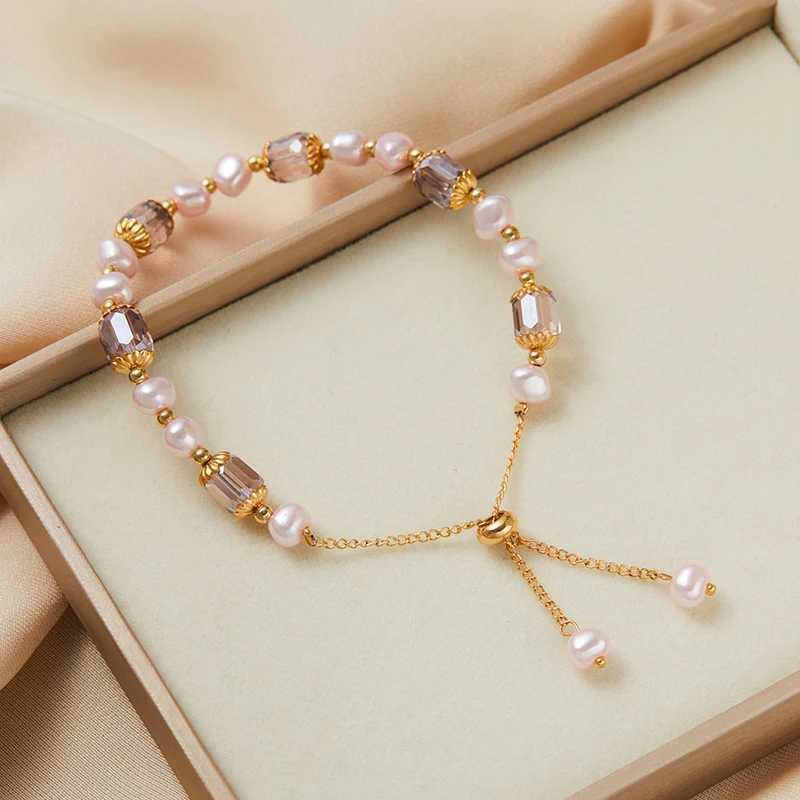 Vintage Purple Imitation Pearl for Women Girls Fashion Design Crystal Adjustable Chain Jewelry Gifts C251105