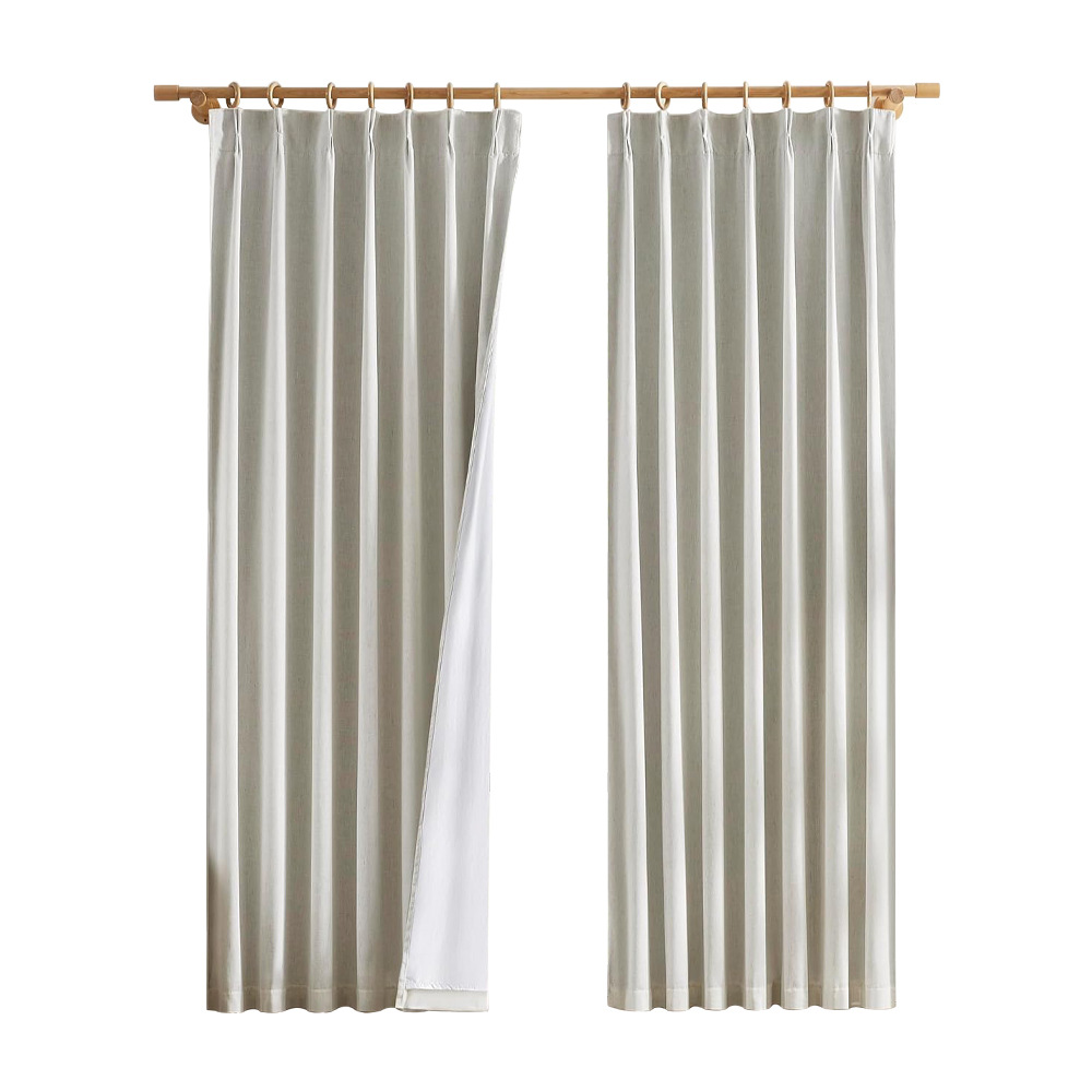D5 100% full blackout linen curtain colored linen cotton linen curtains double layer white lining cloth spot delivery