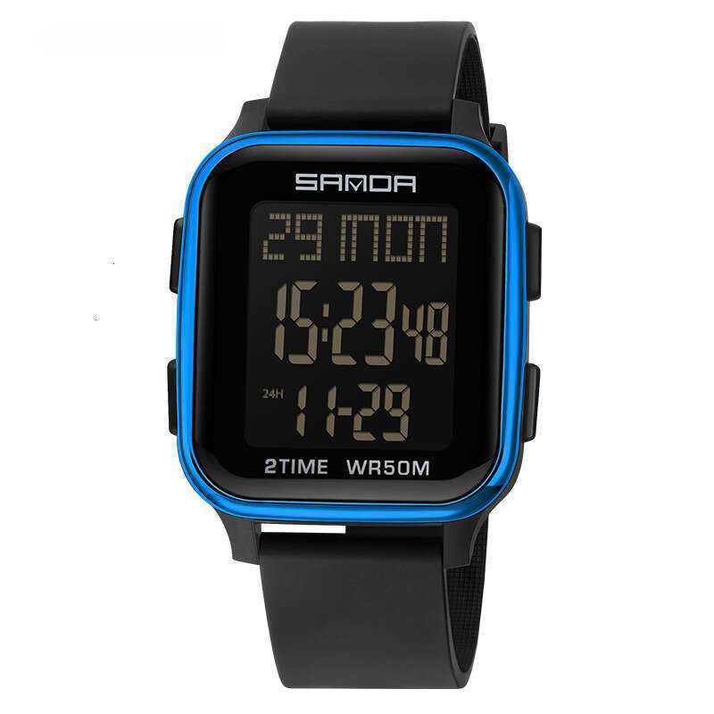 DHwatches Sanda Hot-Selling Fashionable Multifunctional Square Men's Student Outdoor Sports Waterproof Electronic Watch