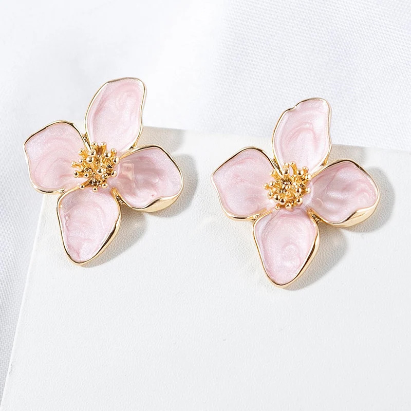 Obega flower earrings with pink and white studs spring summer trend cute jewelry for girls 250326