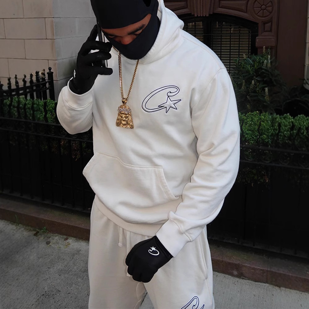 Men's Tracksuits Two-piece Black Suit Fashion Pattern Hoodie Men Clothing Harajuku Gothic Women Chic Sports Pants Couple Sportswear