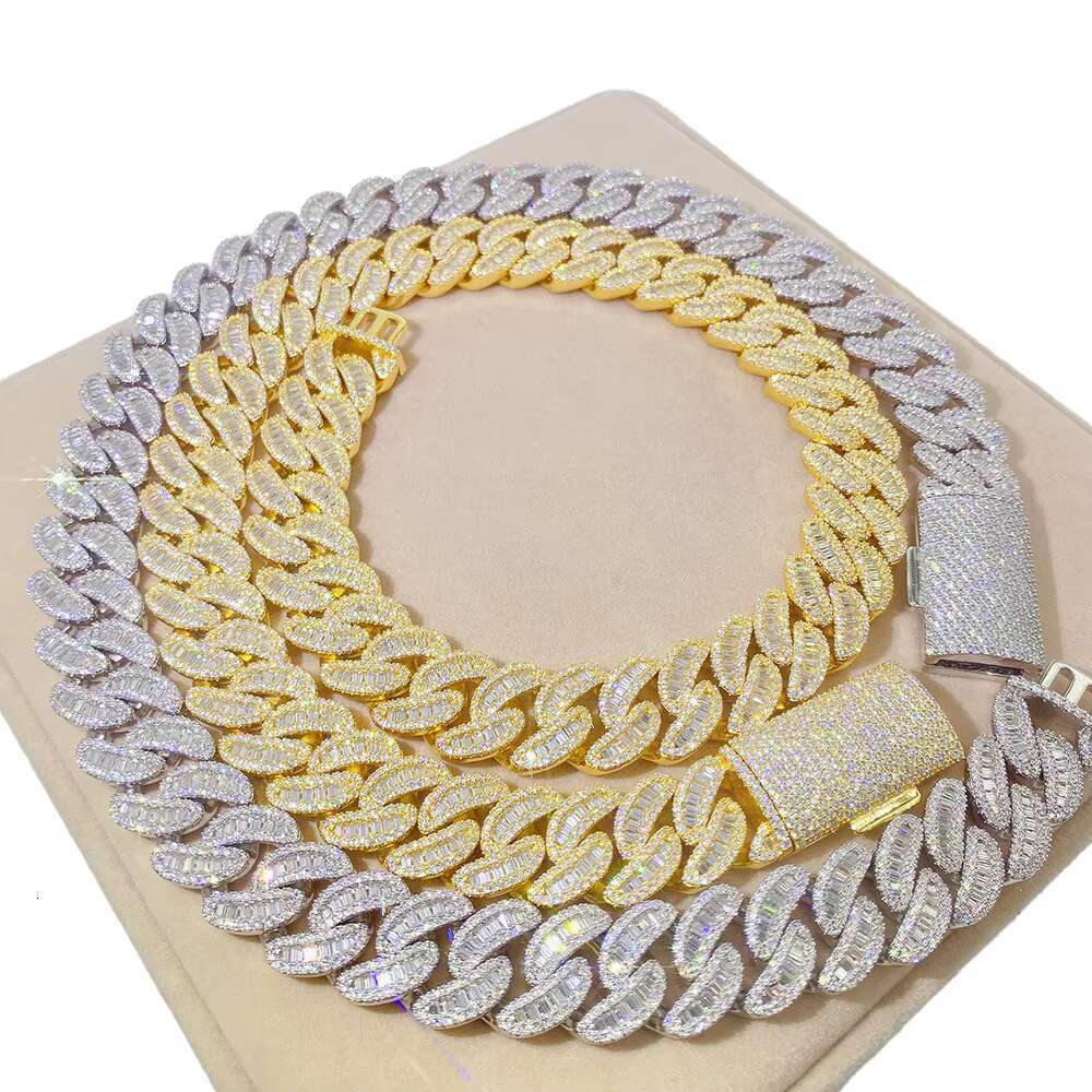 Cuban Chain Hip - Hop Necklace S Sier Unisex Bracelet Jewelry Moissanite Ring Geometric GEM GRA