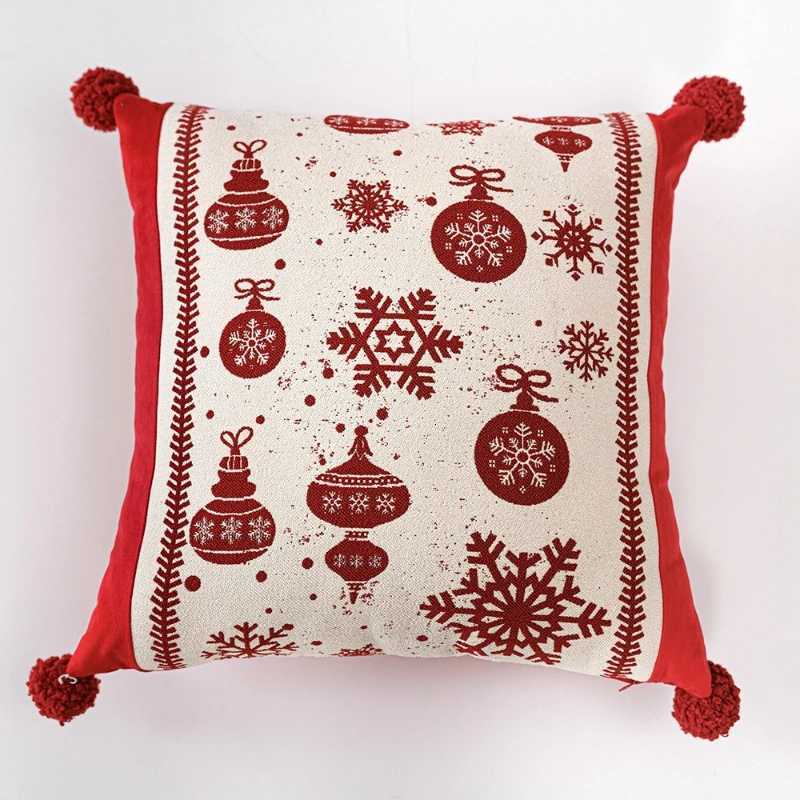 30X50/45X45CM Merry Christmas Throw Pillow Cover Jacquard Snowman Cushion Cover Christmas Party Decor Home Decorative Pillowcase Y251105