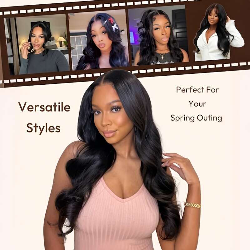 Glueless Wave Wig Bye Knots 7X5 Glueless | Cut Lace, Pre-Bleached Body Wave, Lace Front Wig With Invisible Knots, Pre Plucked Hairline, Put On And Go