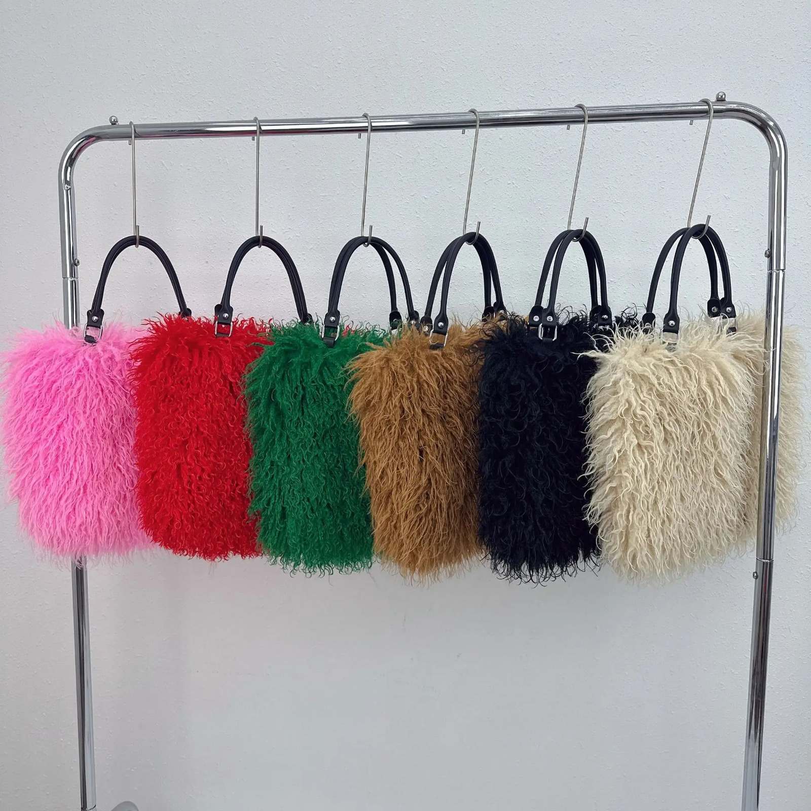 Faux Fur Tote Bag for Women Handbags Autumn Winter Plush Shoulder Crossbody Bags Shopper Purses 251104