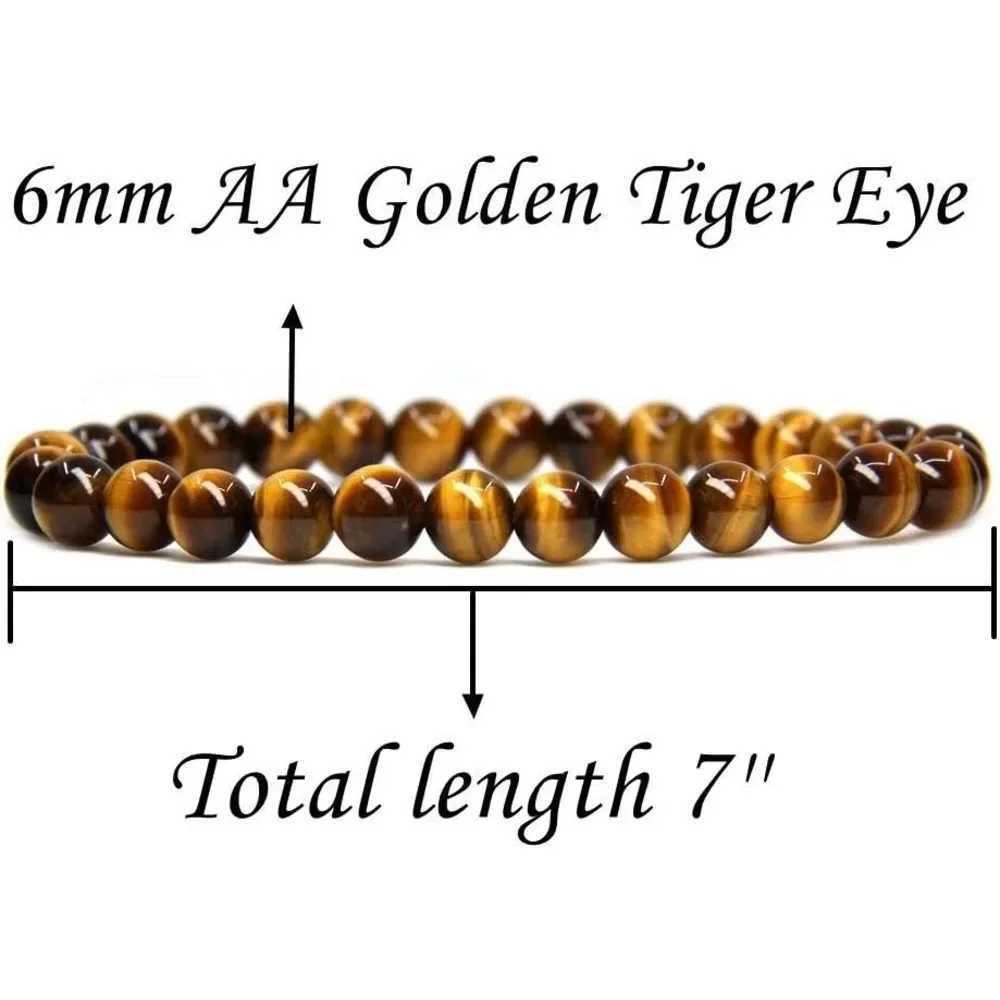 Rich and Fortune Tiger Eye Bracele Handmade Natural Gemstone Elastic Crystal Stone Beads Jewelry Gifts for Women Men C251105