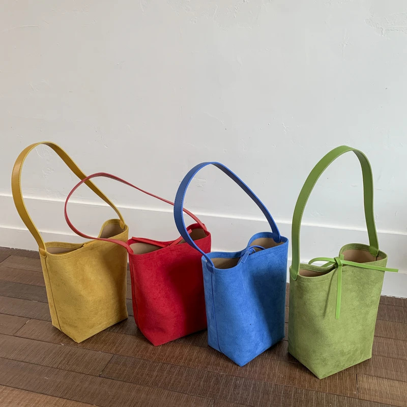 Microfiber Large Capacity Bucket Solid Color Sewing High Quality Fashion Bags for Women Versatile Commuting Shoulder Bags 251104