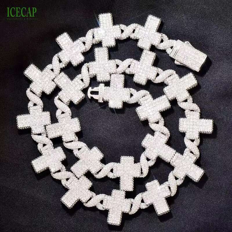 Hip Hop Miami Cuban Necklace 925 Sterling Silver VVS Moissanite Diamond Cuban Link Chain Iced Out Fashion Jewelry Necklaces