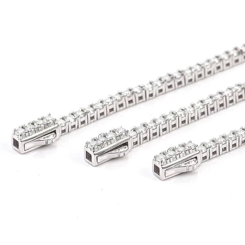 Upgraded Locks Moissanite Diamond Tennis Bracelet 925 Silver Moissanite Chain Mossanite Tennis Chain