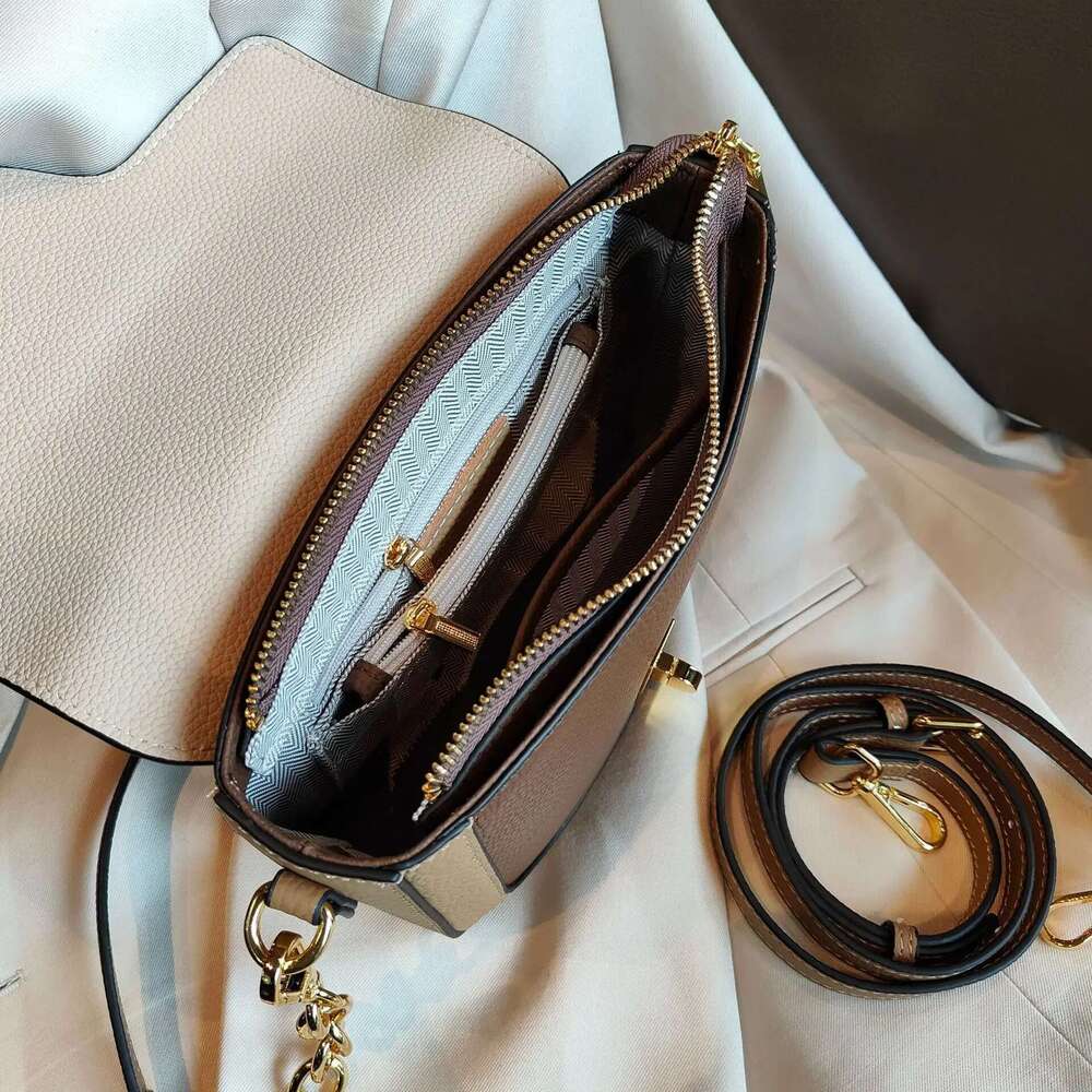 New 2025 Designer Hit-Color England Style Saddle Small First Layer Cowhide Leather Women Shoulder Crossbody Bag