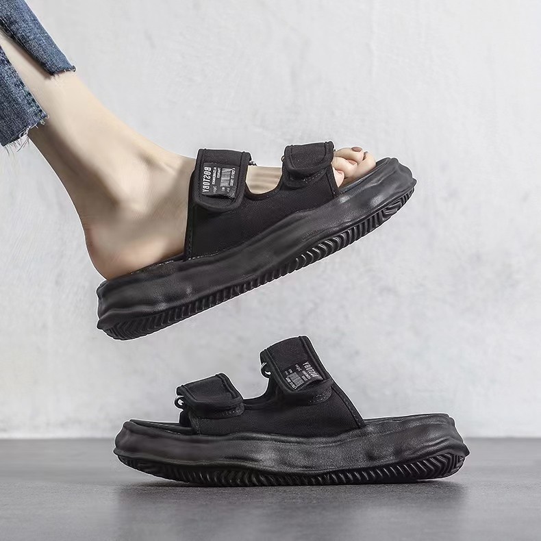 2025 Summer New Trendy Platform slippers for Women Versatile Outdoor Comfort sandals with Soft Cushioned Sole Stylish Black & White Color Options hot 