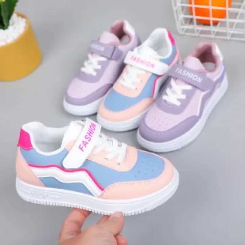 Girls Fashion Non-slip Sneakers Purple New Casual Shoes Students Running Shoes Kids Children Girls Breathable Outdoor ShoesT251105