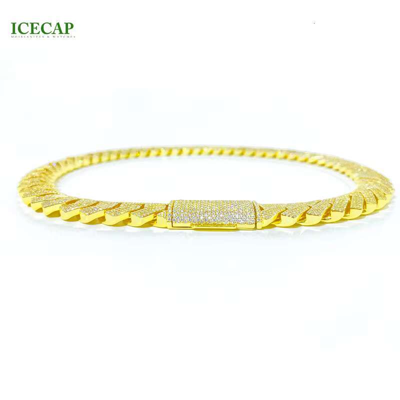 Pass Diamond Tester GRA Hip Hop S925 Silver Iced Out Bling 4 Rows15mm VVS Moissanite Cuban Link Chain for Men