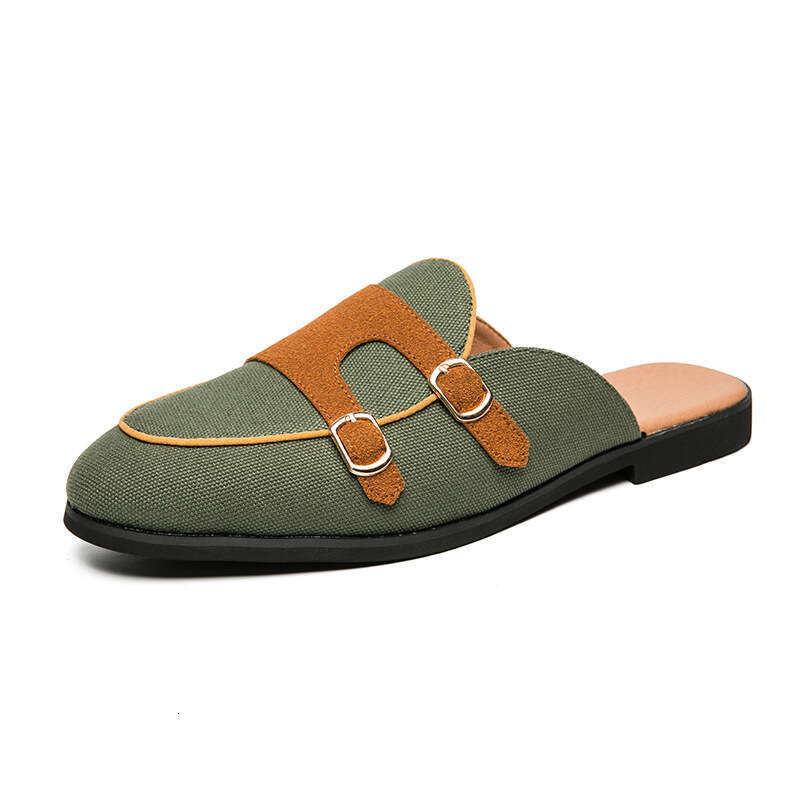 Oversized Baotou Half Tuo Sandals 2023 Summer New One Step Casual Bean British Colored Men's Shoes