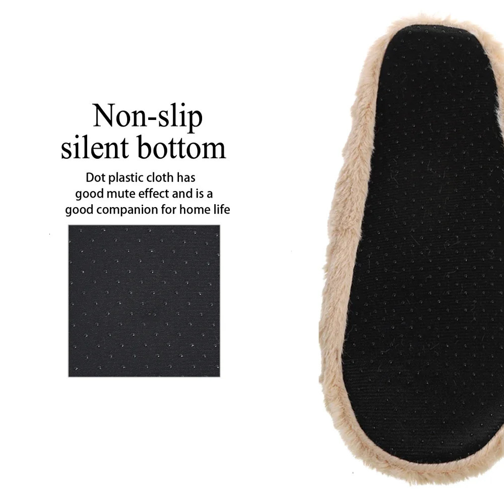 Home Fuzzy Slipper Women Winter Fur Warm Plush Non Slip Grip Indoor Fluffy Lazy Female Mouse Ears Floor Shoe Sneaker Living Room 251031