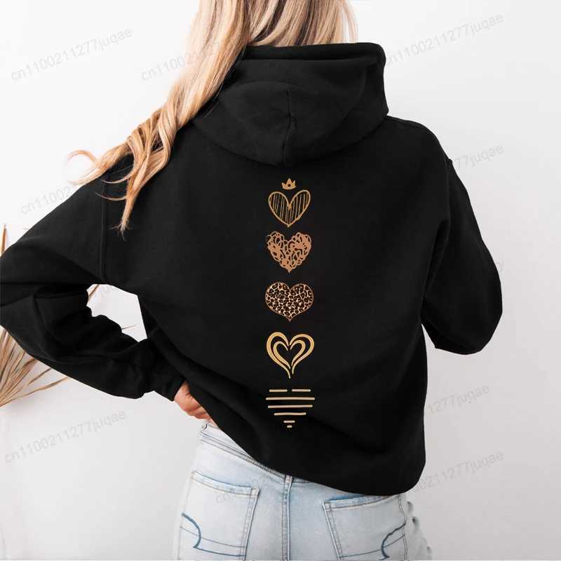 Hip Hop Street Casual Leopard Heart Printed Hoodies Fashion Hoodie Sweatshirts Autumn Warm Casual Female Harajuku Fleece HoodedT251105