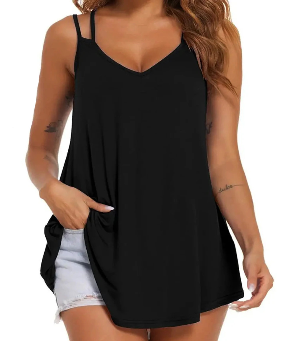 Plus Size 2024 solid color ceiling without back vest 250401