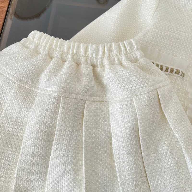 Spring Autumn New Style Tweed Suit Baby Fashionable Plaid Skirt Socialite Style Childrens Outfit 2-piece Set For Girls Y251105