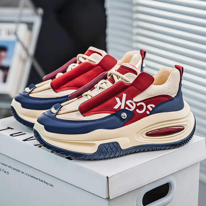 Autumn Winter Thick-Soled Height-Increasing Dad Student Trendy Versatile Casual Sneakers Live High-Top Hong Kong Style Men's Shoes