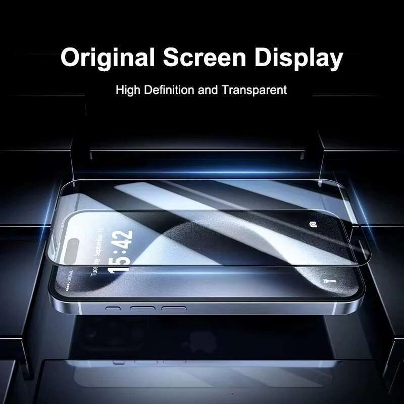 1-2PCS Premium Tempered For iPhone 15 Plus 16 Pro Max Easy Installation Glass Dust Free Screen Protector