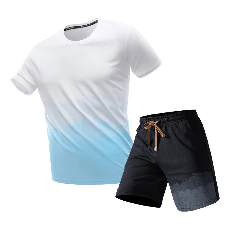 Summer set mens casual sports short sleeved set mens clothing summer set mens clothing mens shorts golf combination 250403