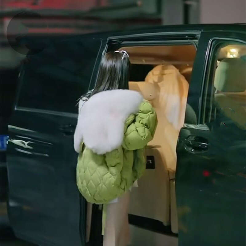 Large Lapel Hooded Faux Fox Fur Down Cotton Jacket For Women 2025 Winter New Korean Style Loose Fit Petite Top Trendy