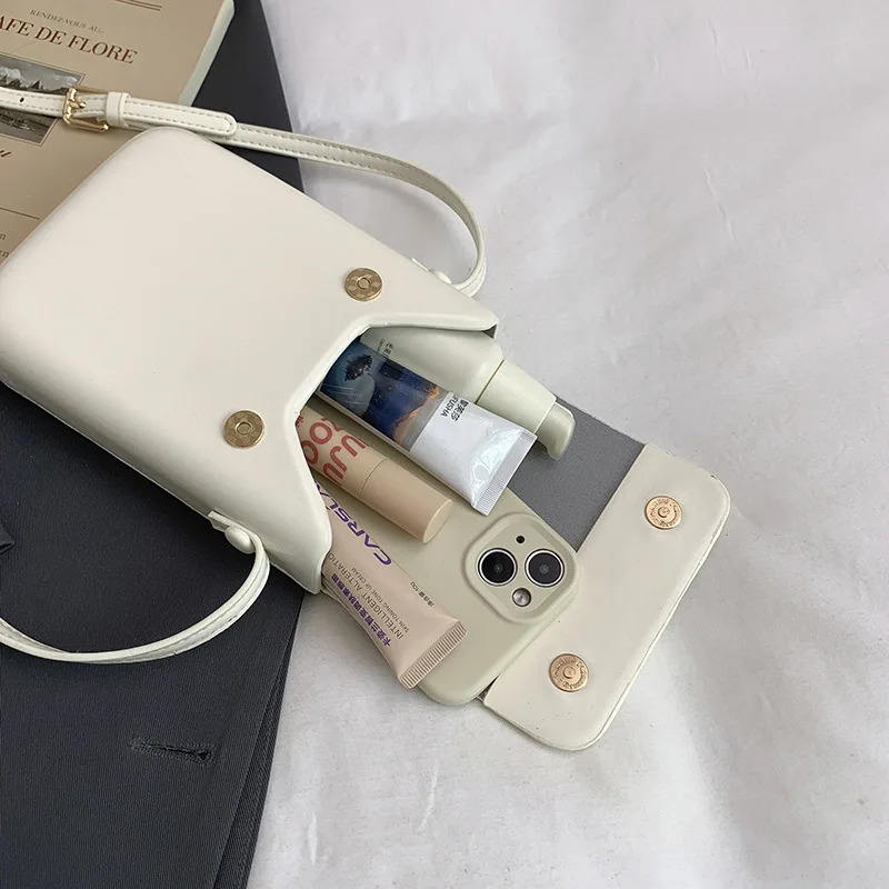 2024 Flap Crossbody Bag Mini PU Leather Shoulder Purses and Handbags for Girls Ladies Phone Simple Solid 251030