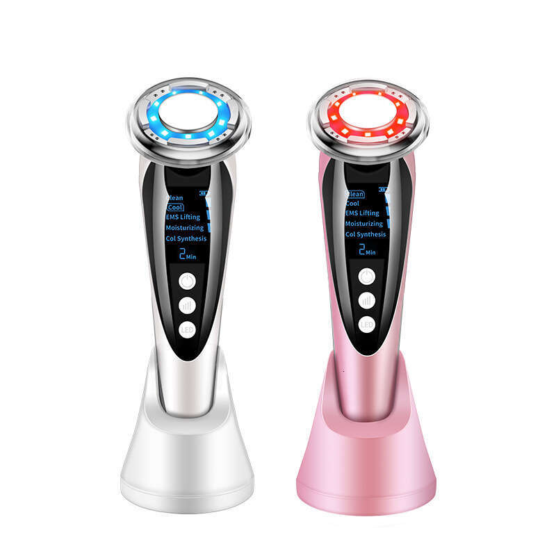 New 5 In 1 EMS Hot Cold Facial Massager LED Light Vibration Wrinkle Removal Skin Tightening Care Face Lifting Beauty Device